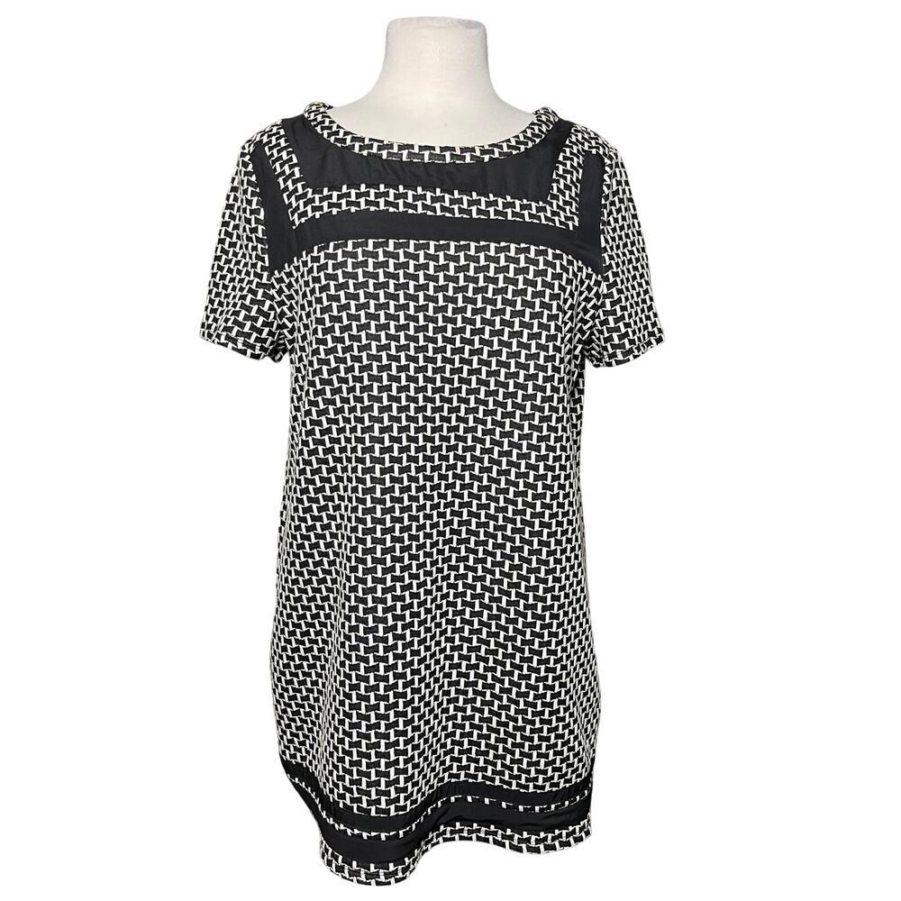 NWT ANTHROPOLOGIE POSTMARK Black and White Basketweave Knit Tunic - Picture 3 of 6